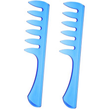 2er-Pack Friseurkämme mit breiten Zinken, Styling-Werkzeug für Männer, Entwirrungskamm für lockiges Haar, Reisekamm aus Kunststoff, Friseurbedarf