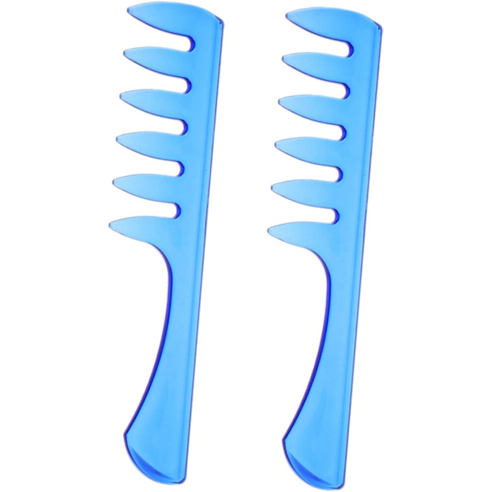 Hkhbjs 2Pcs Hairdressing Comb Wide Tooth Styling Tool For Men Curly Hair Detangler Plastic Travel Comb Barber Use