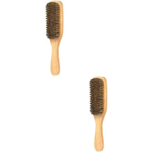 2er-Pack doppelseitige Bartbürste mit Naturborsten für Herren, tragbar