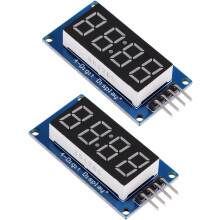 TM1637 Anzeige von Dezimalzahlen und Uhrzeitpunkten, 4-stellig, 2 LED-Segmentanzeigenmodule
