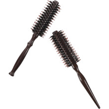 2er-Pack Haarkämme mit Holzgriff und Borsten für glattes Styling, geeignet für den Friseursalon.
