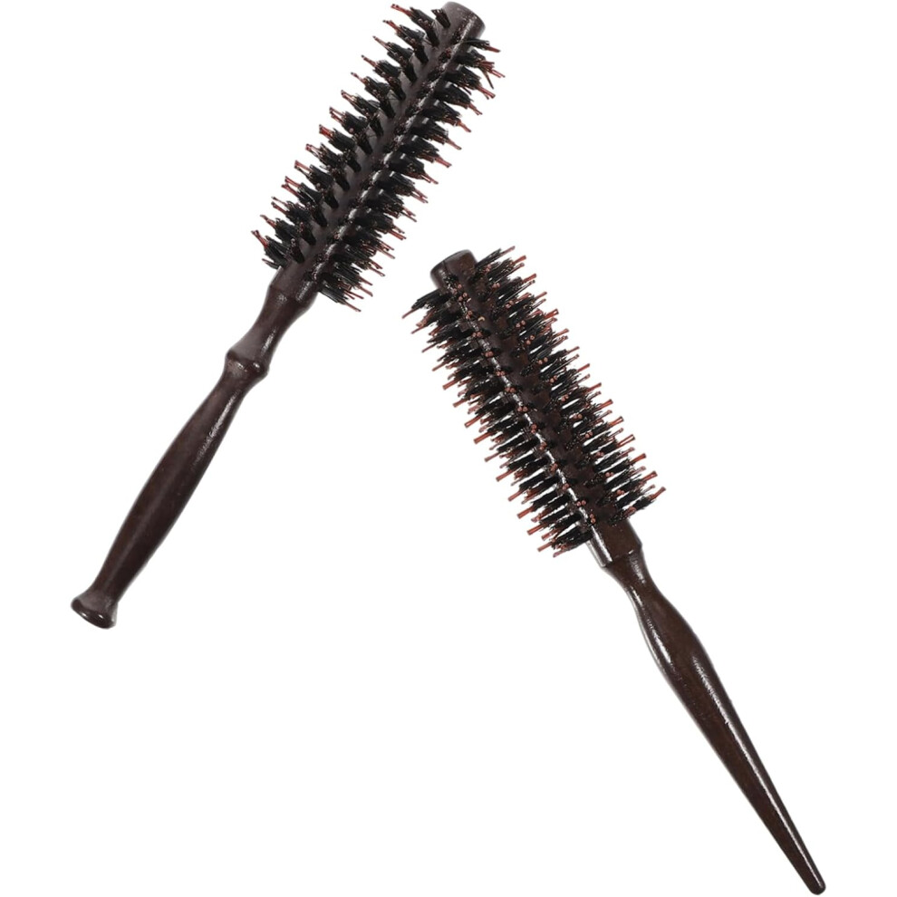 Hkhbjs Unisex 2Pcs Wooden Handle Bristle Hair Comb For Styling Smooth Boar Bristle Hair Salon Smoothing