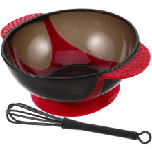 Haarfärbeschüssel-Set, 2-teilig, robuste Kunststoff-Rührschüsseln mit Schneebesen für Salon und Heimhaarfärbung, Farbe zufällig