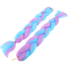 2 Stück bunte geflochtene Perücken, Jumbo Braids, Kunsthaar zum Flechten, Rave-Party, Haarverlängerungen für Damen