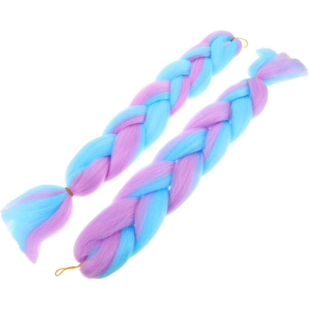 Hkhbjs 2Pcs Colorful Braided Wigs Jumbo Braids Synthetic Hair For Braiding Rave Party Womens Hair Extensions