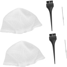 2sets Baking Oil Cap for Hair Treatment Dyeing of Silicone Highlight Caps Total Dyeing Brush for Women and Girls for Hair Dye at Home