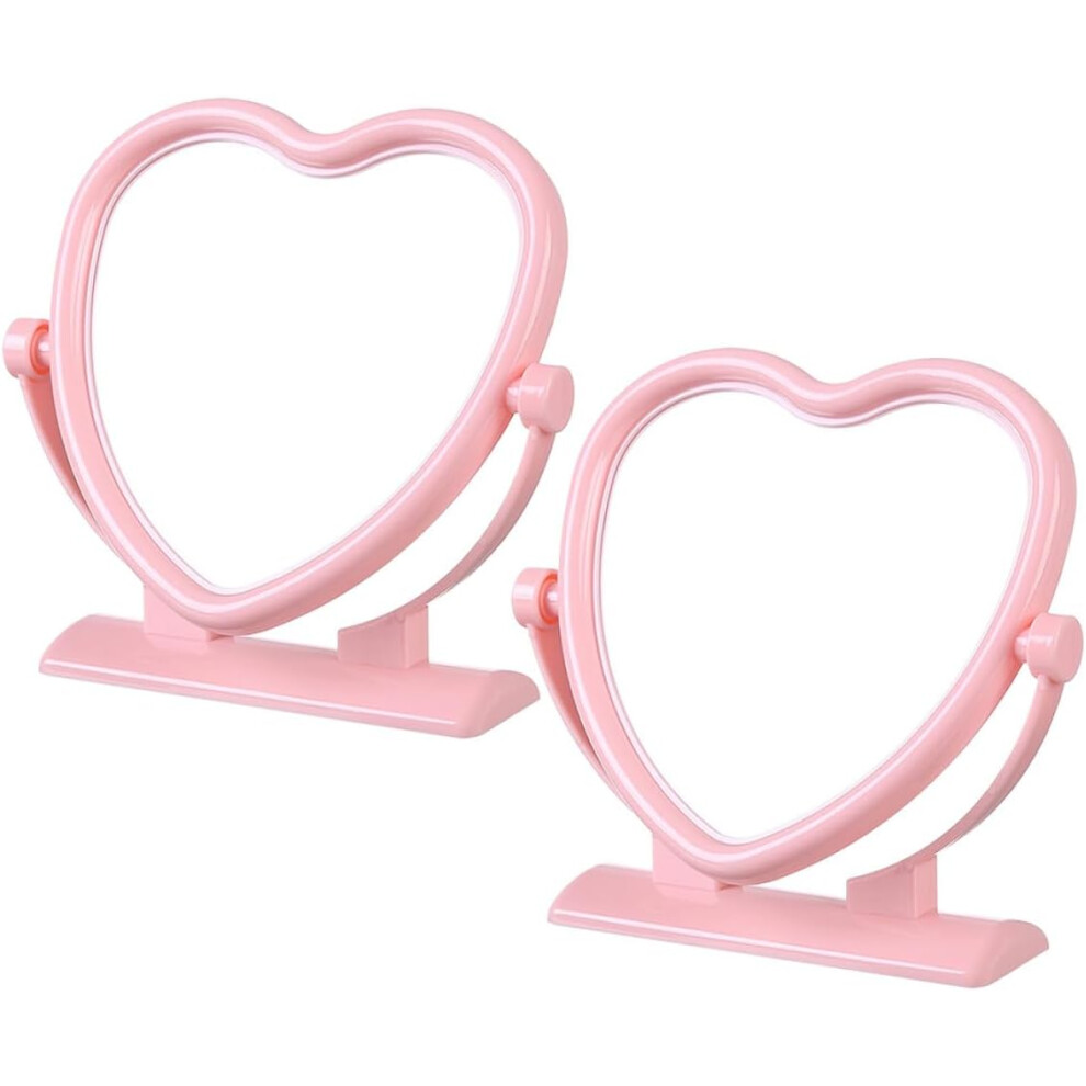Photos - Mirror HKHBJS 2pcs Double-Sided Makeup  Travel  Portable Heart Shaped for Dressing Table Desk Vanity Countertop 