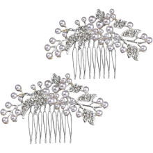 2 elegante Haarkämme, Hochzeitshaaraccessoires für die Braut, seitliche Kämme