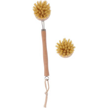 2 stuks schoonmaakborstels met lange steel, houten handvat, schrobborstel voor keuken, badkamer en lichaamsreiniging (willekeurige kleur)