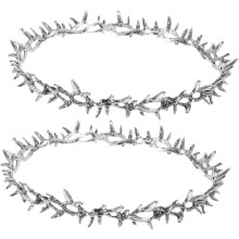 2er-Set Haarreif mit Metallblatt-Verzierung, Brautschmuck für Damen und Erwachsene, ideal für Geburtstagsfeiern