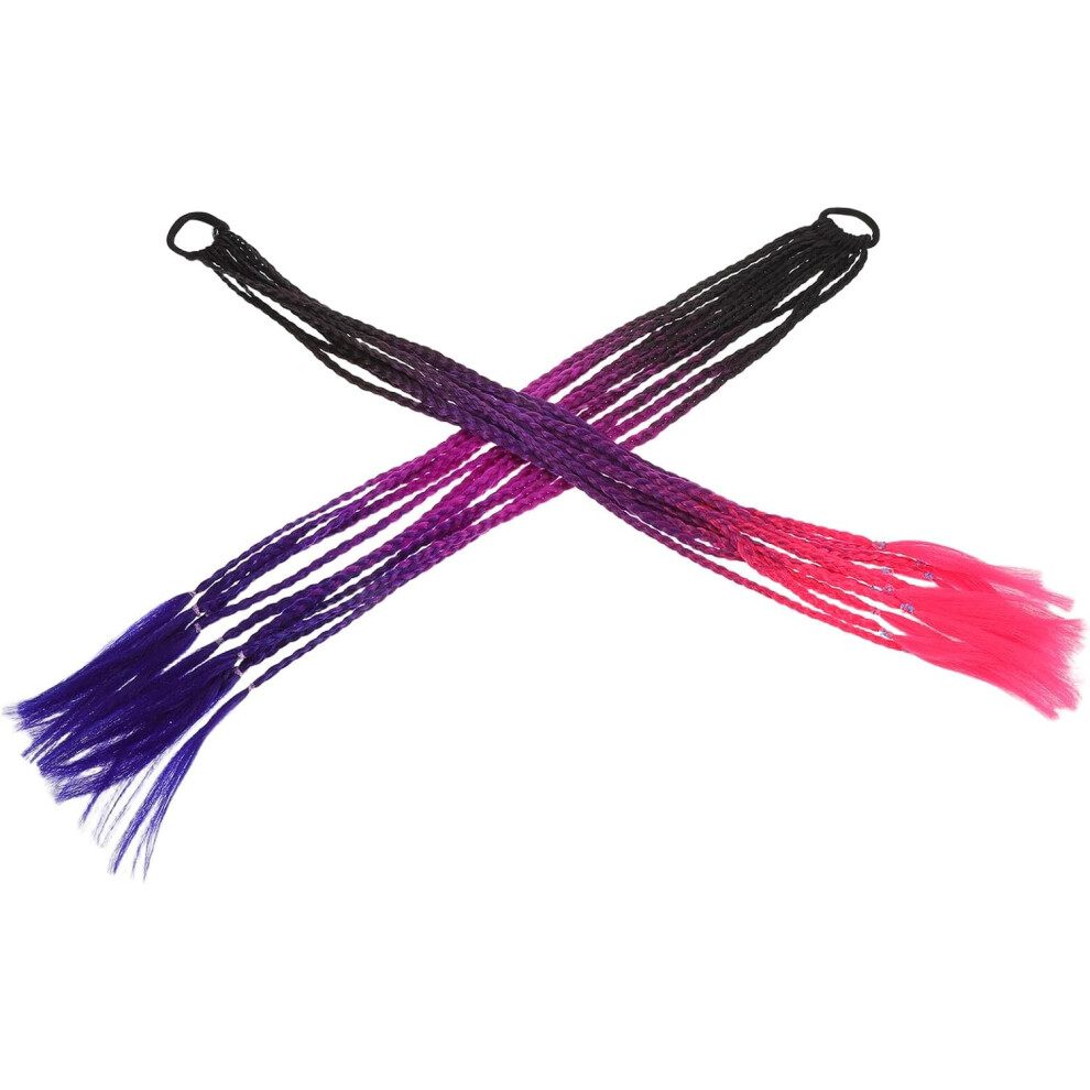 Hkhbjs 2Pcs Colorful Wig Braids Boho Braids Hair Extensions Synthetic Ponytail Extensio