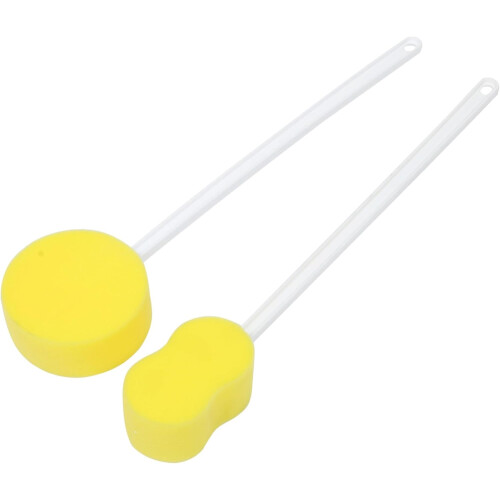 2 Stück Peeling-Badebürsten mit langem Griff für den Heimgebrauch, weiche Borsten
