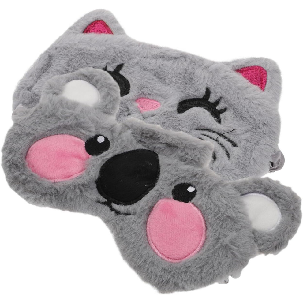 Hkhbjs 2Pcs Cartoon Animal Eyepatch Plush Sleep Mask Out Eye Cover For Bedtime Relaxation