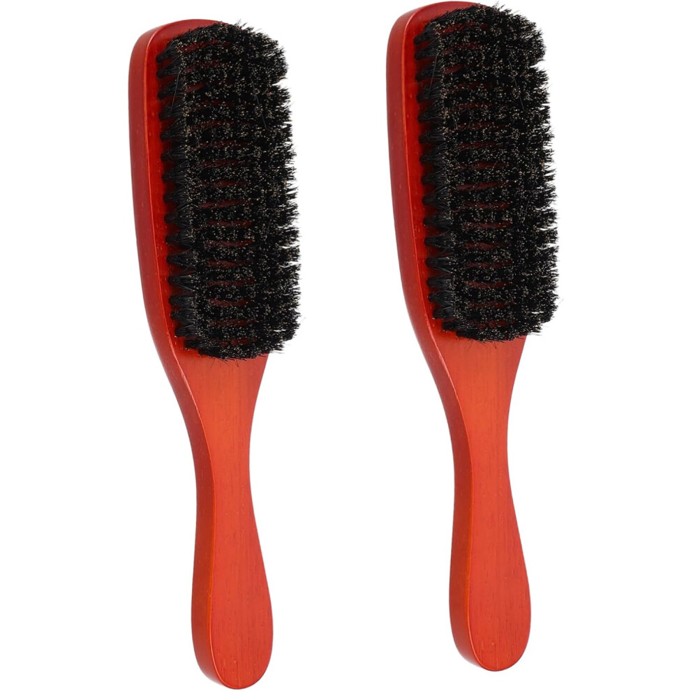 Hkhbjs 2Pcs Boar Bristle Hair Brush Men Soft Bristles For Hair Styling Beard Brush For Men Handle Travel