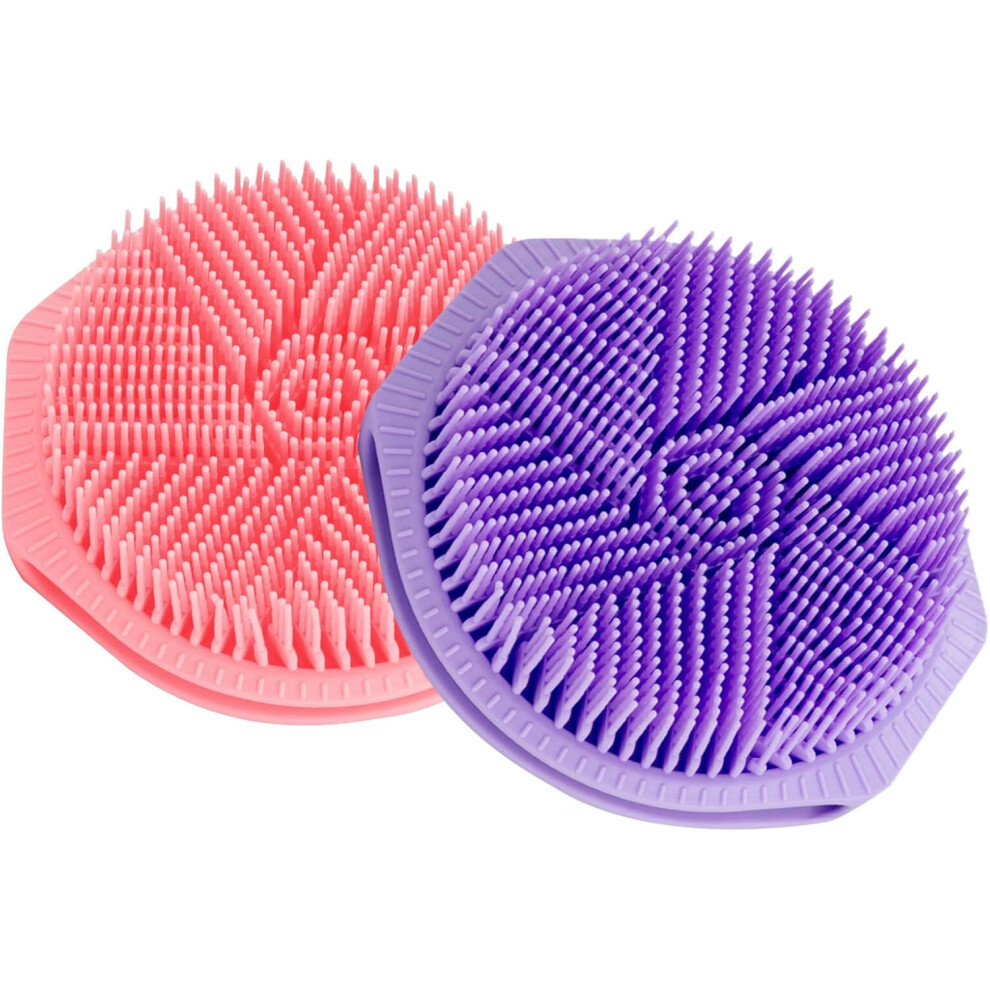 Hkhbjs 2Pcs Double-Sided Silicone Bath Brush For Sensitive Skin Soft Silicone Bristles For Back Scrubbing And Shower Exfoliating