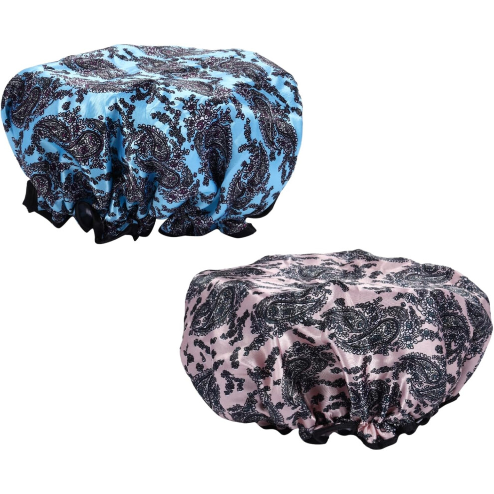 Hkhbjs 2Pcs Shampoo Cap Elastic Bathing Head Wrap For Shower Women Hair Wash Cap