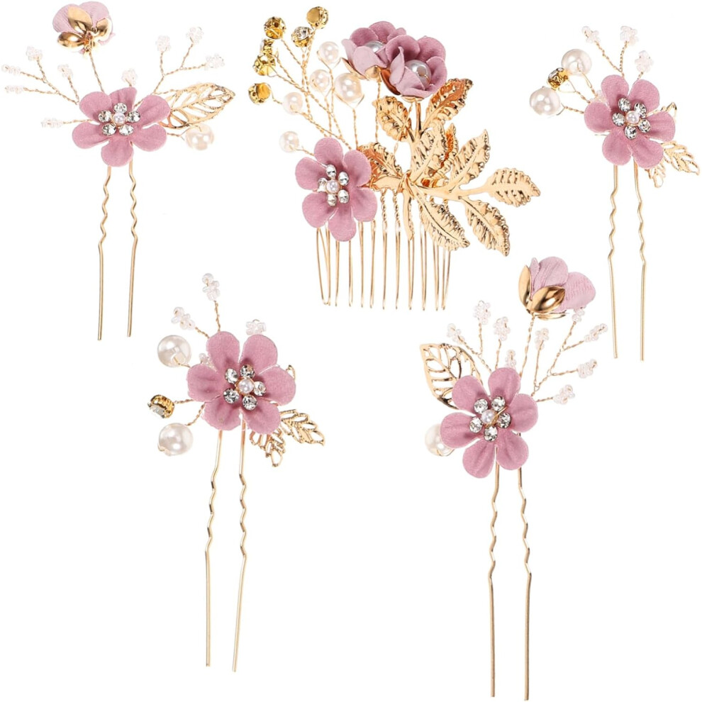 Hkhbjs Bridal Tiara Wedding Hair Comb Flower Pearl U Shape Hair Pin For Bride