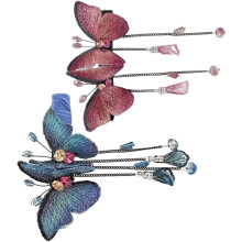 2 buc Elegant Tassel Spring Clip Hairpin Accesorii de păr pentru femei Fluture Clips pentru Coafare
