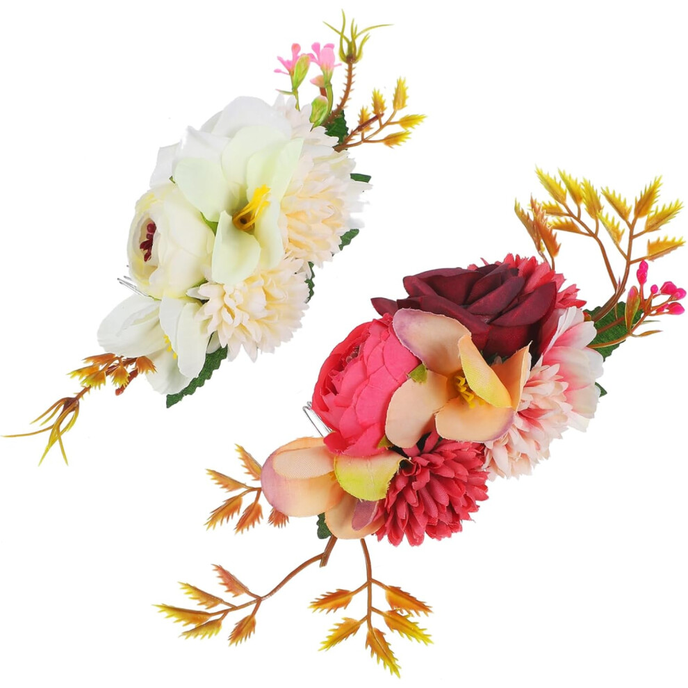 Hkhbjs 2Pcs Flower Hair Side Comb For Bride Elegant Hair Clip Decoration