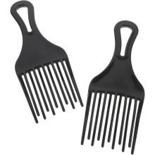 Friseurkamm mit breiten Zinken, 2er-Pack, Kunststoff, polierte, glatte Zinken, für Herren und Friseursalons, Schwarz