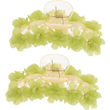 2 große Haifisch-Haarspangen, Haarschmuck für Damen, grünes Acryl