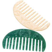 2 Stück breite Zinkenkämme für Damen, geeignet für nasses und langes Haar, hergestellt aus Essigsäurefolie, tragbar