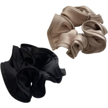 2 stk. elegante silkehårscrunchies i sateng for kvinner og jenter