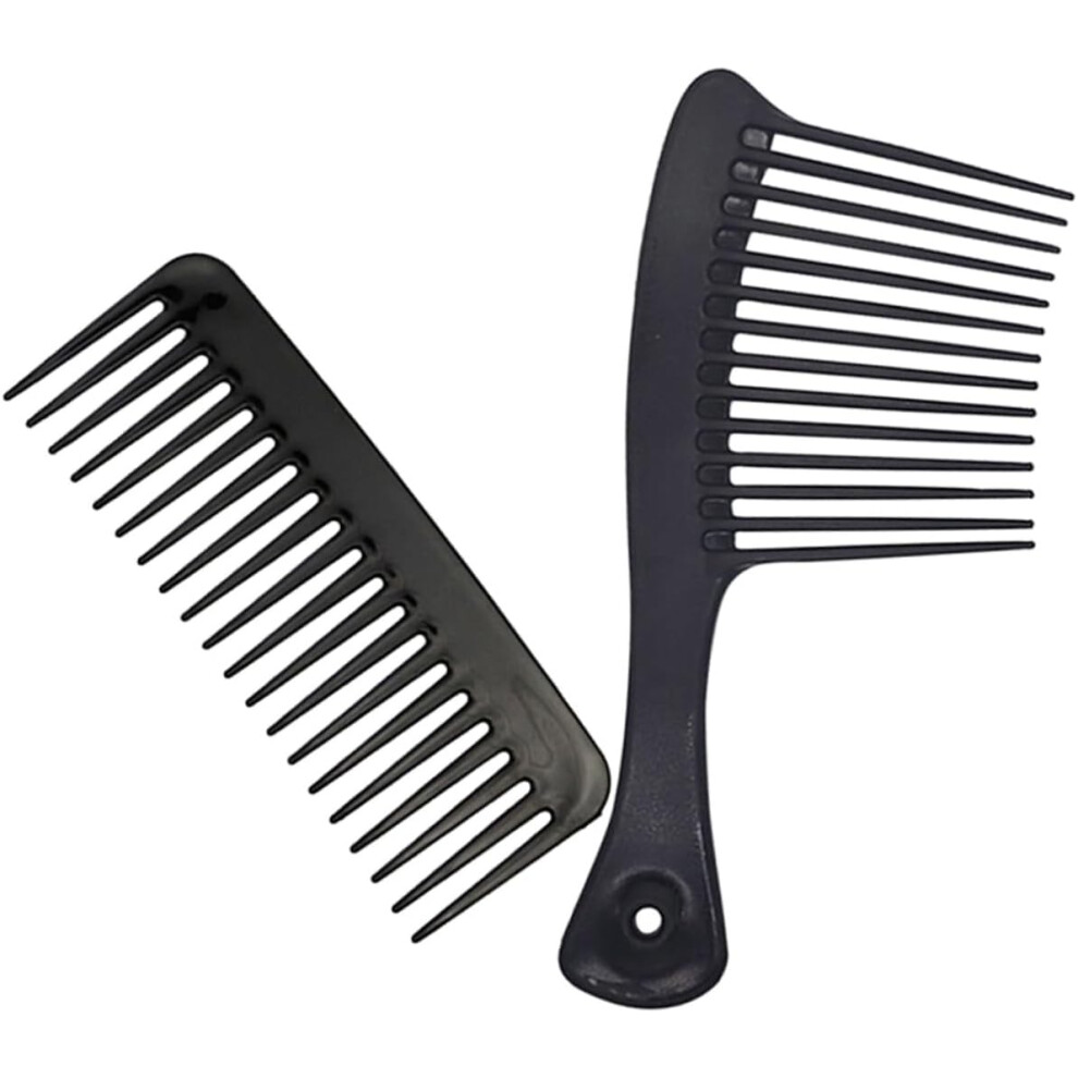 Hkhbjs Unisex Black Wide Tooth Hair Comb Set 2Pcs Large Scalp Massage Styling Combs For Women Home Salon Hairdressing Tool
