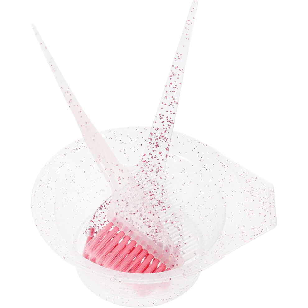 Hkhbjs Pink Hair Dyeing Mixing Bowl Hair Dyeing Brush Plastic Fiber Flexible Bristles Convenient For Mixing