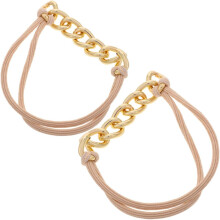2 stk. Boho-stil hårstrikker hårbånd metallkjede hårstrikker elastiske hestehaleholdere metall hestehale ring