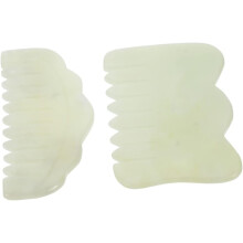 2 Stück Jade-Kopfhautmassagekämme, natürliche Jade-Haarkämme