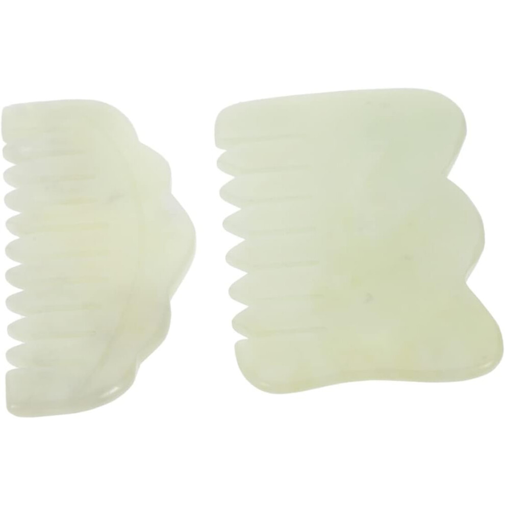 Hkhbjs 2Pcs Jade Scalp Massage Combs Natural Jade Hair Combs