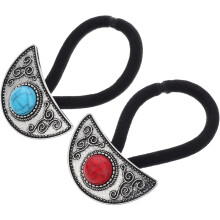 2 stk. metallhårbånd i vestlig stil for kvinner og jenter, hestehaleholdere, hårsnorer for enkel styling og festivaler