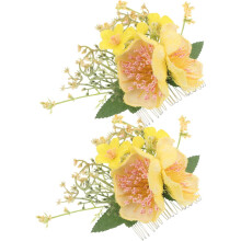 2er-Set Haarkämme mit künstlichen Hibiskusblüten und Plumeria-Clips für sommerliche Strandhochzeiten, Luau-Partys und Styling-Accessoires