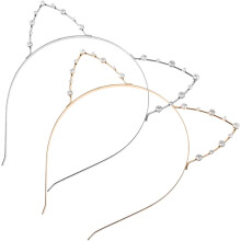 2 stuks kattenoortjes hoofdband met strass steentjes, feestaccessoire voor cosplay en Halloween, hoofdband met oortjes voor vrouwen en volwassenen