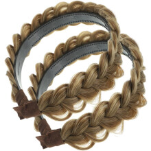 2 geflochtene Haarbänder für Damen, Perücken-Haarbänder, Haarstyling-Accessoires für Teenager-Mädchen mit geflochtenem Haar