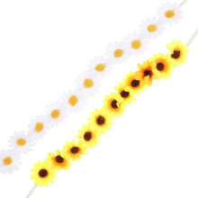 2er-Pack Sonnenblumen-Haarbänder aus Stoff für Hochzeiten, Halloween, Strand und Festivals