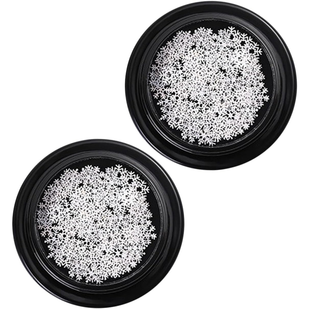 Hkhbjs White 2Pcs Snowflake Nail Stickers Christmas Decorations Nail Art Decals For Movie Theme Manicure Diy Decoration