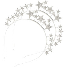 2 Stück Glitzerstern-Haarreifen für Jungen und Mädchen, sternförmige Haaraccessoires aus Metall