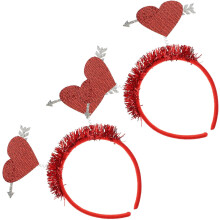 2 Stück rote Filz-Herz-Pfeil-Haarbänder Haarschmuck für Valentinstag, Hochzeit, Party, Kopfschmuck, Damen-Haarbänder