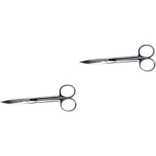 2 Stück Augenbrauenschere aus gebogenem Edelstahl zum Formen der Augenbrauen, kleine Schere in PVC-Verpackung für präzises Augenbrauenstyling