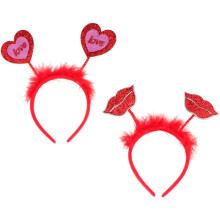 2er-Set herzförmige Haarbänder, Haaraccessoires für Valentinstag, Partys, Festivals, Hochzeiten