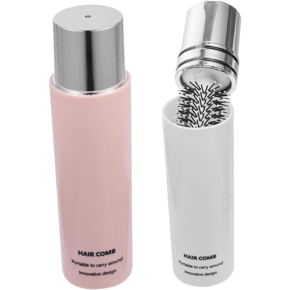Hkhbjs 2Pcs Portable Hair Comb Retractable Styling Roller Hairbrush For Curly Hair Women Men Travel Brush Static Material For Go Grooming