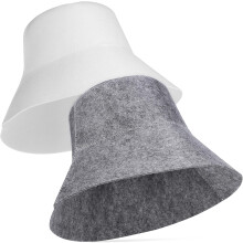 Saunahut und -kappe aus Filz für Damen und Herren, wärmeisolierend, groß, 2-teilig, grau und weiß