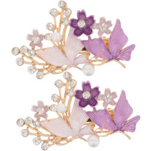 2er-Pack Retro-Haarnadeln mit Blumenmuster, Vintage-Strass-Haarnadeln im französischen Stil für Damen, ideal für Hochzeitsfeiern