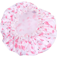 Lot de 2 bonnets de bain imprimé flamant rose pour femmes, en PEVA, protecteurs de cheveux confortables pour soins et usage en salon de beauté