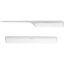 2 Stück Edelstahl-Rattenschwanzkämme, antistatische Haarstyling-Werkzeuge, vielseitiger Styling-Metallkamm
