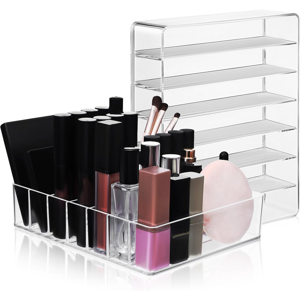 Hkhbjs 2Pcs Dresser Organizer Eyeshadow Organizer Acrylic Divided Palettes Storage Sleek Modern Appearance