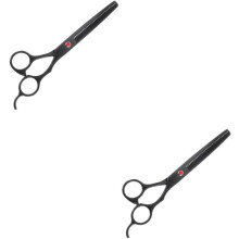 Tijeras de entresacar con dientes (2 unidades) para peinar y texturizar el cabello. Herramienta para el cuidado y recorte profesional del cabello.