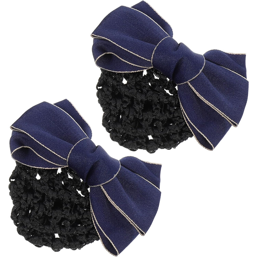 Hkhbjs 2Pcs Women Professional Hair Net Bow Snood Hair Clip Net For Girls For Ballet Bun And Daily Wear